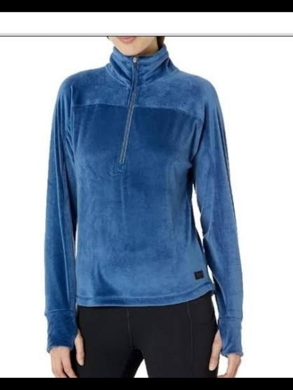 🔥Juicy Couture Sport Blue Quarter-Zip Pullover W/Thumbhole Cuffs- Sz XL